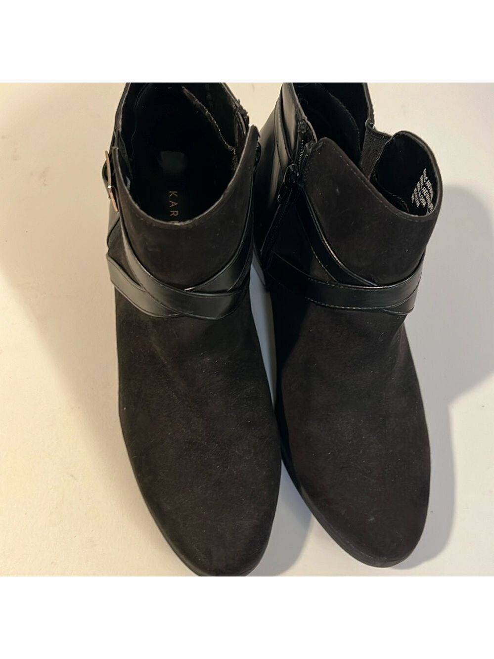 Karen Scott Black Faux Suede Booties Size 9
